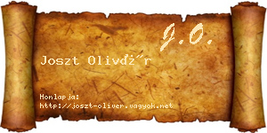 Joszt Olivér névjegykártya